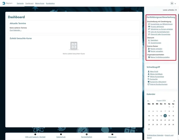 Ansicht Dashboard